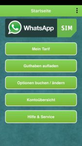 Screenshot der WhatsApp Sim Smartphone-App