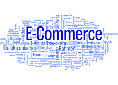 Foto mit einigen Begriffen zum Thema E-Commerce
